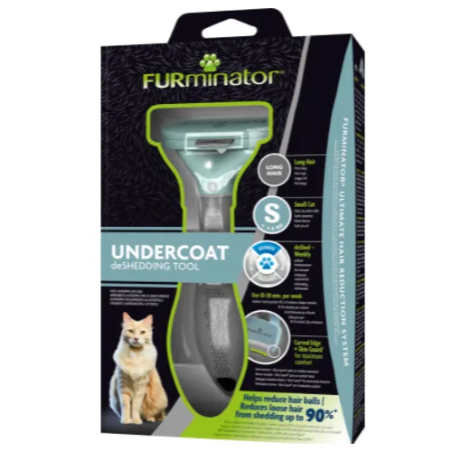 Инструмент FURminator S для маленьких кошек c длинной шерстью петдог