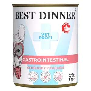 Бест Диннер для собак Гастро (Best Dinner GastroIntestinal) Ягненок с сердцем, 340 г.