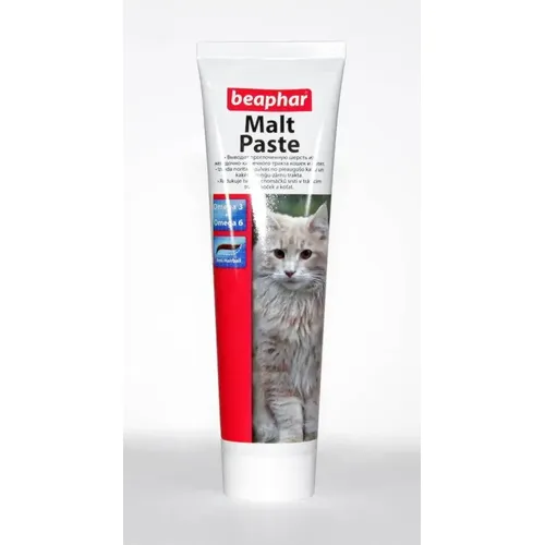 Беафар Мальт-Паста для кошек, очищающая кишечник от комков проглоченной шерсти (Beaphar Malt paste plus Omega 6 (14000), уп. 20 г петдог
