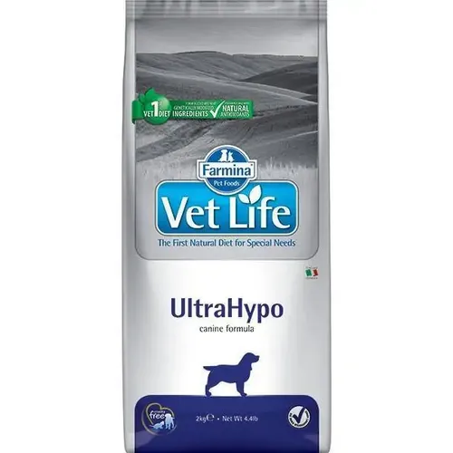 Farmina Vet Life UltraHypo - корм для собак при пищевой аллергии и атопии, уп. 12 кг петдог