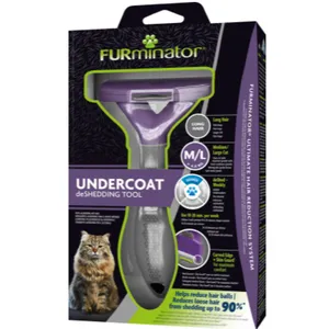 Инструмент FURminator M/L для больших кошек c длинной шерстью петдог