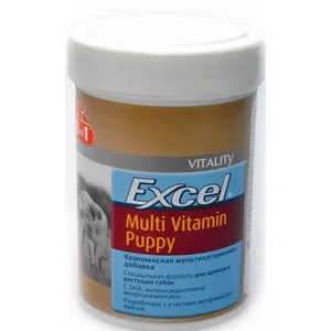 8 в 1 Мультивитамины для щенков (8 in 1 Excel Multi Vitamin Puppy), банка 100 таб. петдог