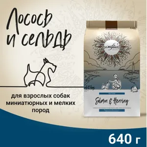 Крафтия для собак мелких пород Лосось и сельдь (Craftia NATURA), уп 640 г