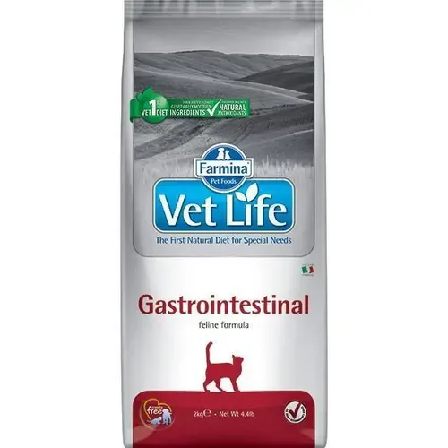 Farmina Vet Life Gastro-Intestinal - Лечебный корм для кошек при нарушениях пищеварения, уп. 400 г петдог