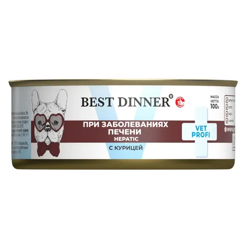 Бест Диннер для собак Гепатик c Курицей (Best Dinner Hepatic), 100 г