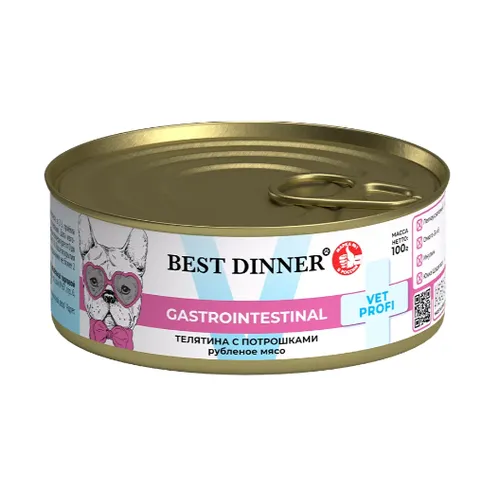 Бест Диннер для собак Гастро (Best Dinner Gastro Intestinal) Телятина с потрошками, 100 г.