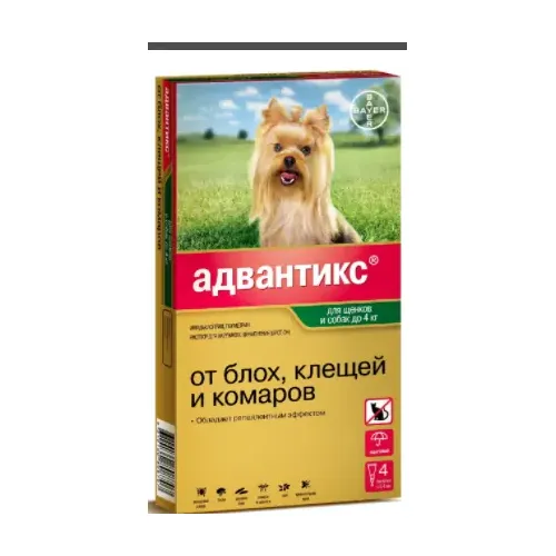 Адвантикс  для собак весом до 4 кг, цена за 1 пипетку петдог
