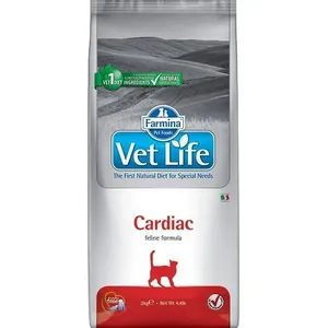 Farmina Vet Life Cardiac корм для кошек для поддержания работы сердца при хронической сердечной недостаточности, 2 кг. петдог