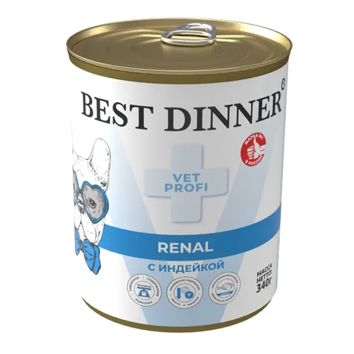 Бест Диннер для собак Ренал с Индейкой (Best Dinner Vet Profi Renal), 340 г
