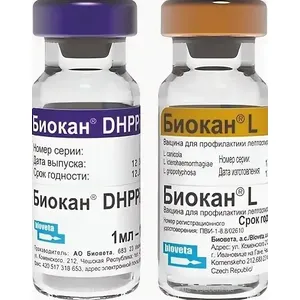 Биокан DHPPi+L, (1 доза - 2 фл) вакцина для собак комплексная петдог