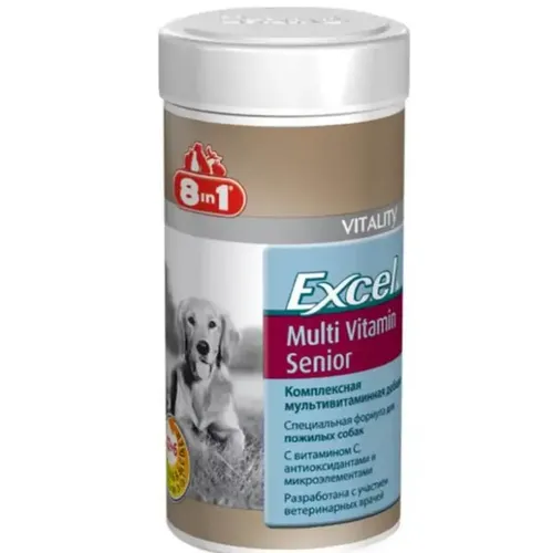 8 в 1 Мультивитамины для пожилых собак (8 in 1 Excel Multi Viitamin Senior), банка 70 таб. петдог