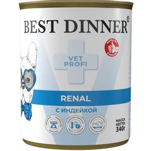 Бест Диннер для собак Ренал с Индейкой (Best Dinner Vet Profi Renal), 340 г