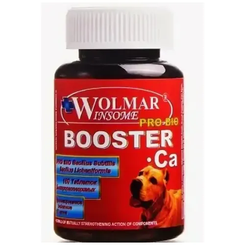 Волмар Бустер  мультикомплекс с кальцием для щенков средних и крупных пород (Wolmar Booster Ca), банка 180 таб. петдог