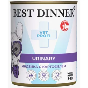 Бест Диннер для собак Уринари (Best Dinner Urinary) Индейка с картофелем, 340 г