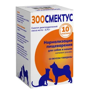 ЗооСмектус кормовая добавка со вкусом говядины, уп 10 пакетиков по 3,75 г