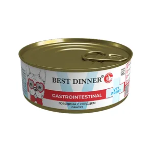 Бест Диннер для собак Гастро (Best Dinner Gastro Intestinal) Говядина с сердцем паштет, 100 г