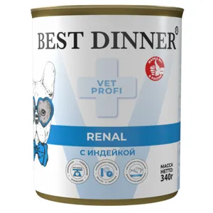 Бест Диннер для собак Ренал с Индейкой (Best Dinner Renal), 340 г