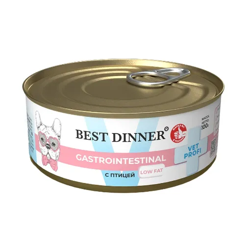 Бест Диннер для собак Гастро LOW FAT с Птицей (Gastro Intestinal Low Fat), 100 г