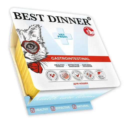 Бест Диннер для кошек Гастро паштет с Индейкой (Best Dinner Gastro), 100 г