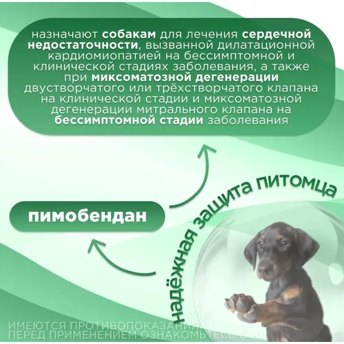 Пимокардин 1,25 мг (пимобендан) для лечения сердечной недостаточности, уп 50 таб