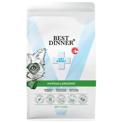 Бест Диннер для кошек гипо Best Dinner Vet Profi Hypoallergenic сух. д/кошек при пищевой аллергии 1,5 кг