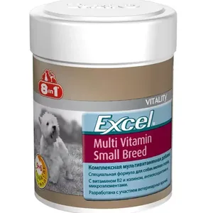 8 в 1 Мультивитамины для собак мелких пород (8 in 1 Excel Multi Vitamin Small Breed), банка 70 таб. петдог