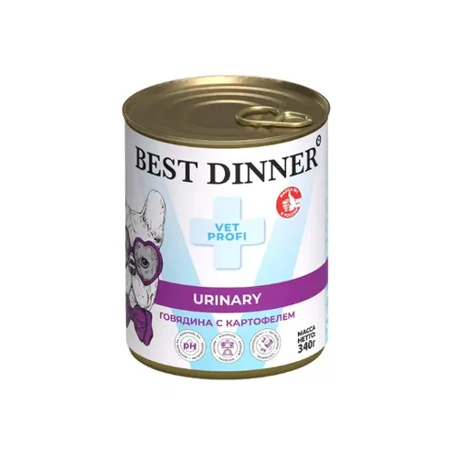 Бест Диннер для собак Уринари (Best Dinner Urinary) Говядина с картофелем, 340 г