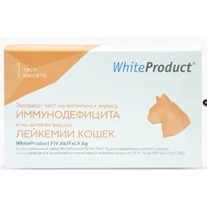 Экспресс-тест WhiteProduct FIV Ab/FeLV Ag на антитела к вирусу иммунодефицита и на антиген вируса лейкемии кошек, 1 шт.