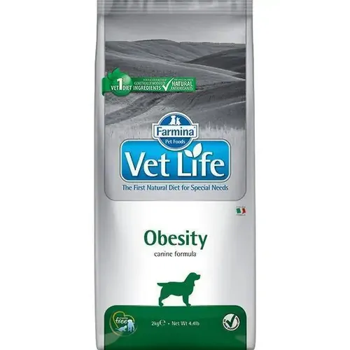 Farmina Vet Life Obesity для собак при ожирении и контроля уровня глюкозы в крови (сахарный диабет) , уп. 2 кг петдог