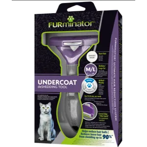 Инструмент FURminator M/L для больших кошек c короткой шерстью петдог